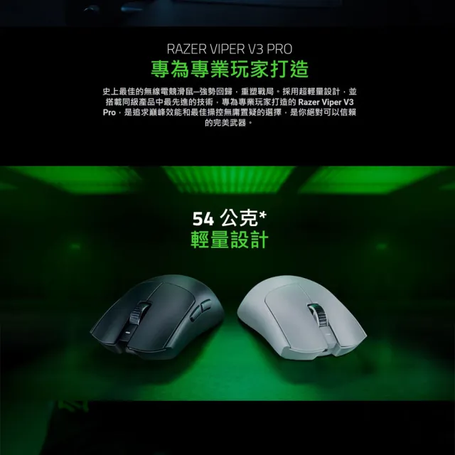 2入【Razer 雷蛇】Viper V3 Pro 毒奎V3 專業版 無線電競滑鼠