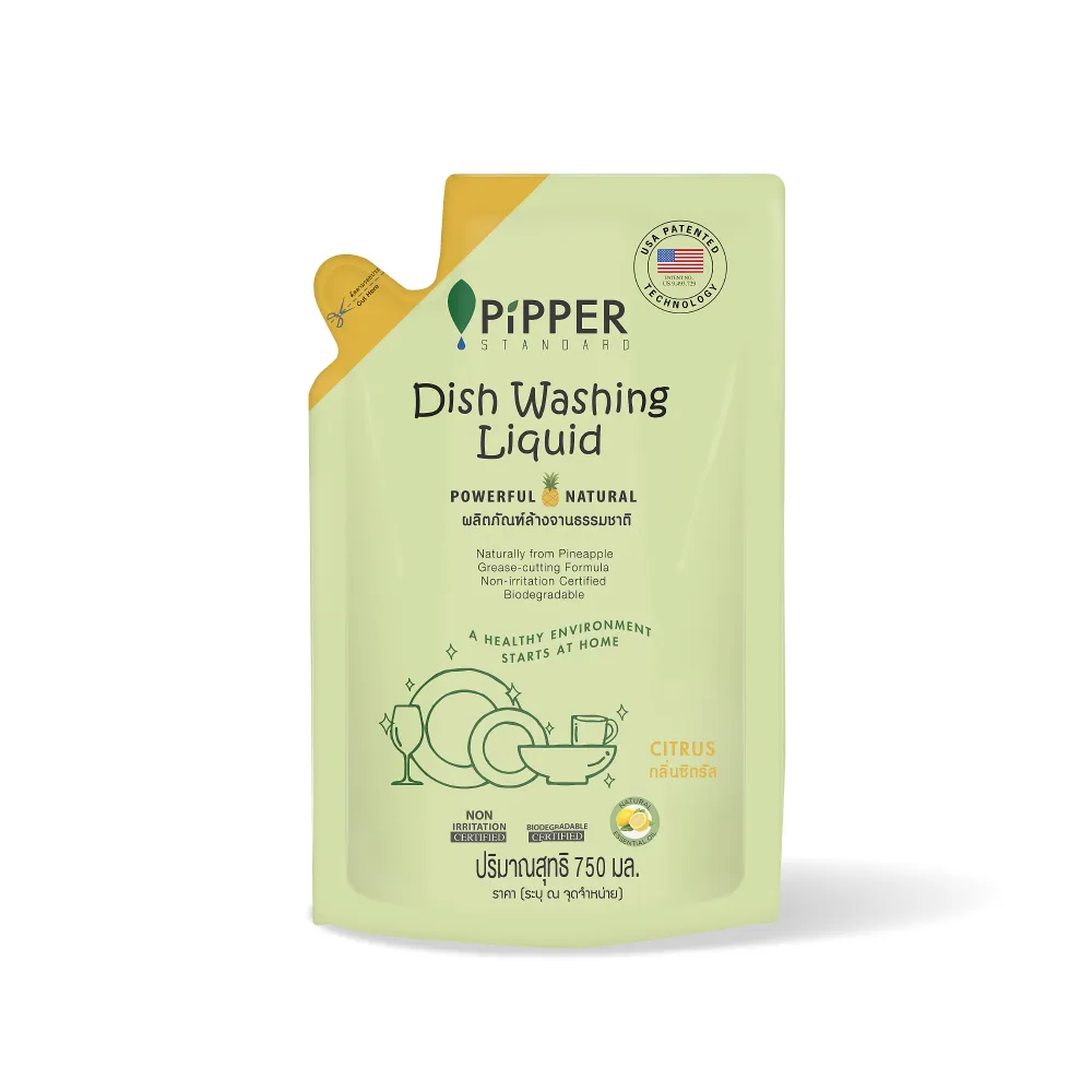 【PiPPER STANDARD 沛柏】鳳梨酵素洗碗精補充包柑橘750ml(溫和不咬手/超好沖洗)