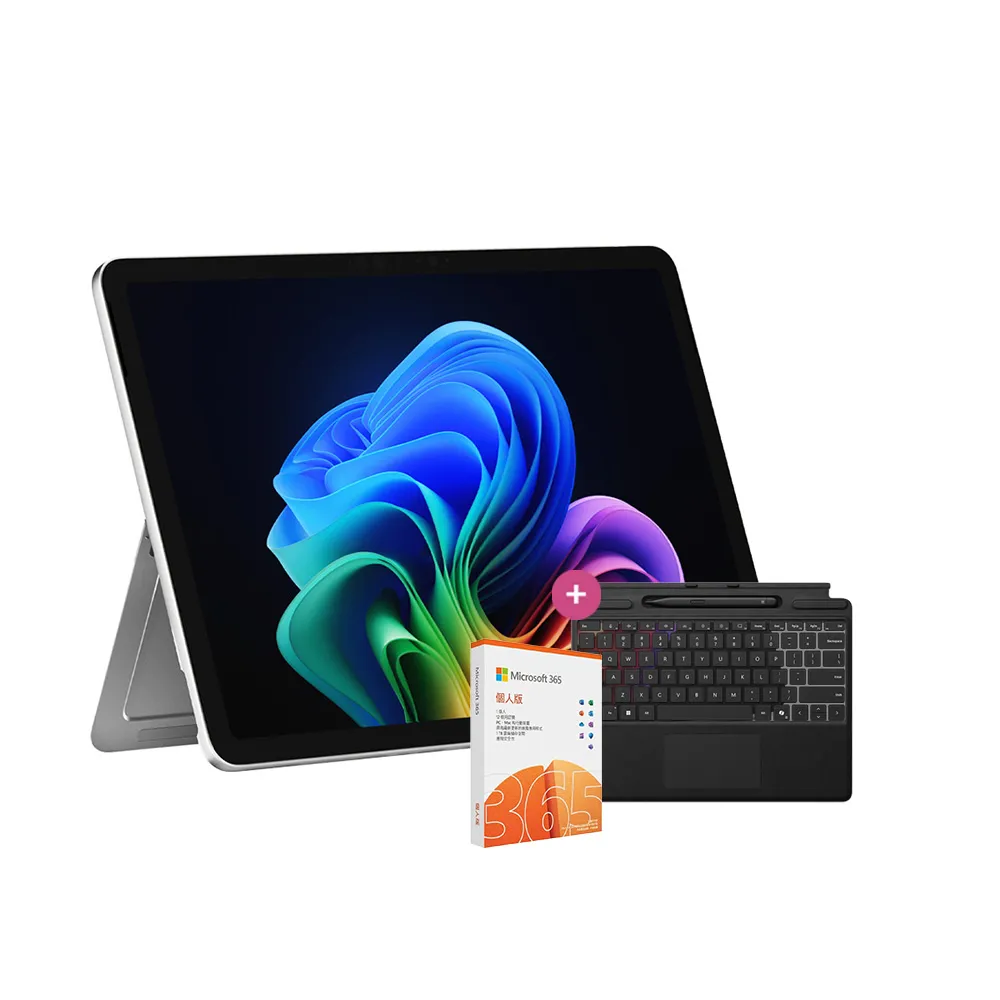 【Microsoft 微軟】鍵盤蓋+365個人組★Surface Pro 12吋 輕薄觸控 AI筆電-白金(X Plus/16G/512G/W11)