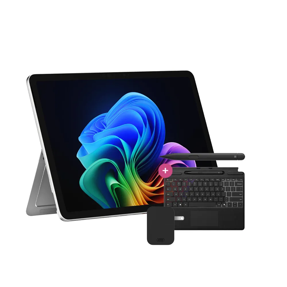 【Microsoft 微軟】鍵盤蓋+筆+電源供應器組★Surface Pro 12吋 輕薄觸控 AI筆電-白金(X Plus/16G/512G/W11)