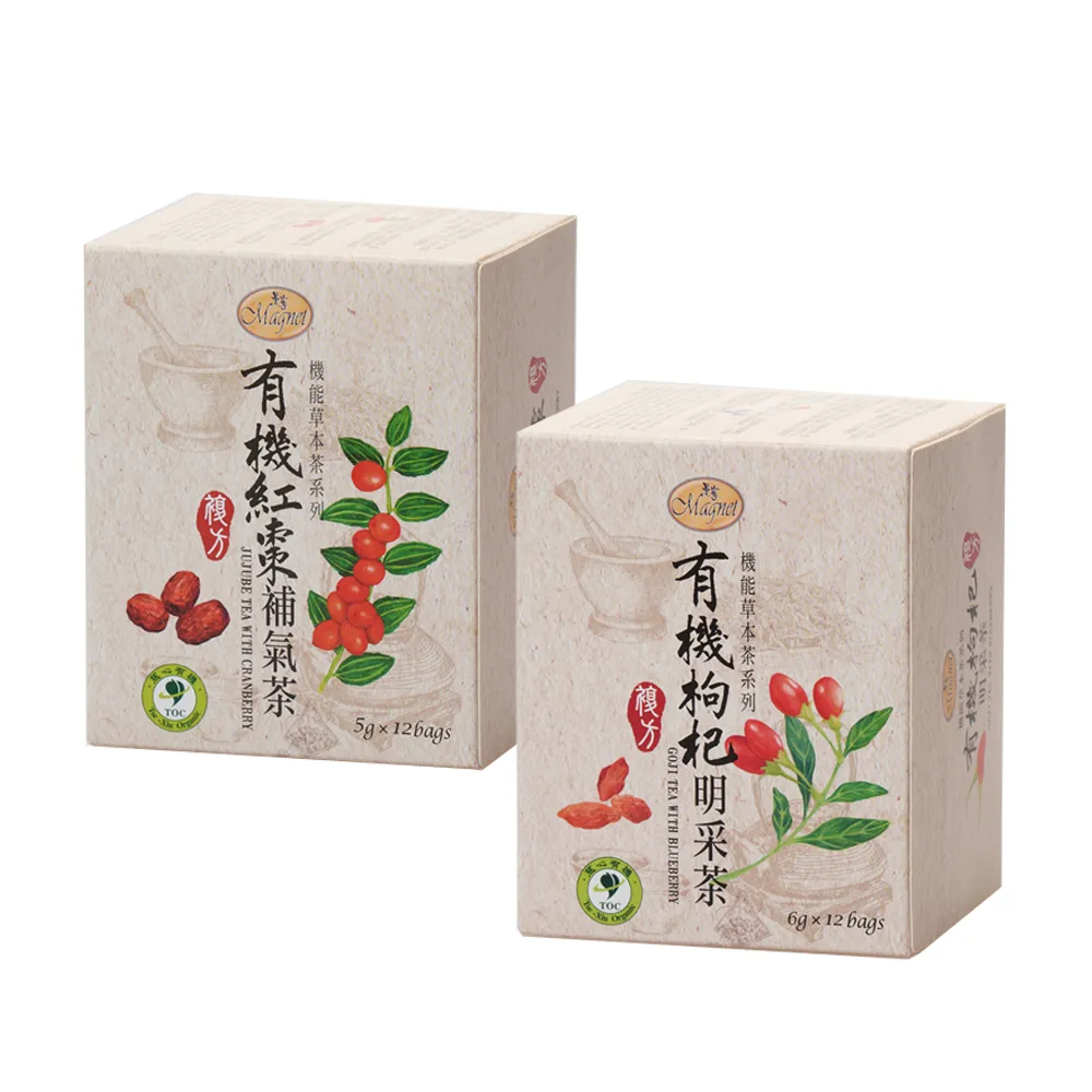 【曼寧】有機機能草本茶包x1盒(有機枸杞明采茶6gx12入)