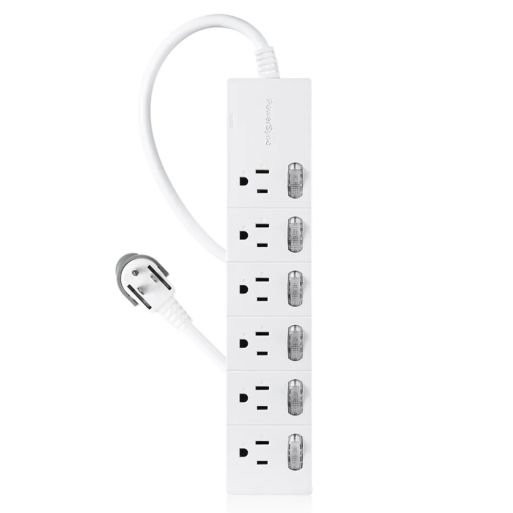 【PowerSync 群加】7開6插防雷擊延長線/1.8M