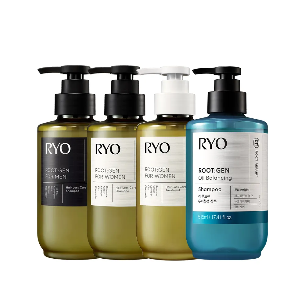 【RYO 呂】官方直營 ROOTGEN強韌蘊髮洗髮精/護髮膜515mlx3入(男性專用/女性專用/零感控油)