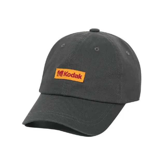 【KODAK Apparel】柯達 中性 帽子 / 可調式 長形LOGO織標 棒球帽 CHARCOAL 炭灰 / KB627002CHC