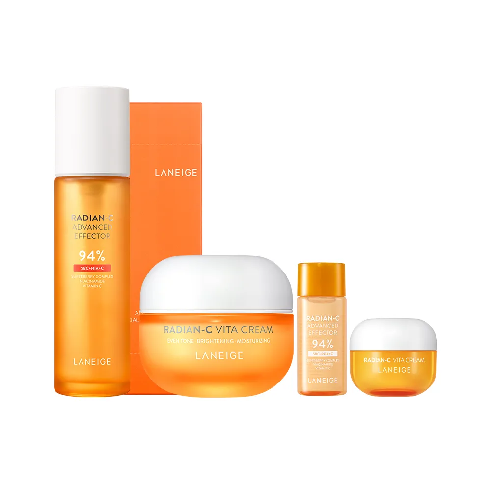 【LANEIGE 蘭芝】官方直營 維他命C拋光斷黑組(蘭芝 化妝水 美白霜 美白)