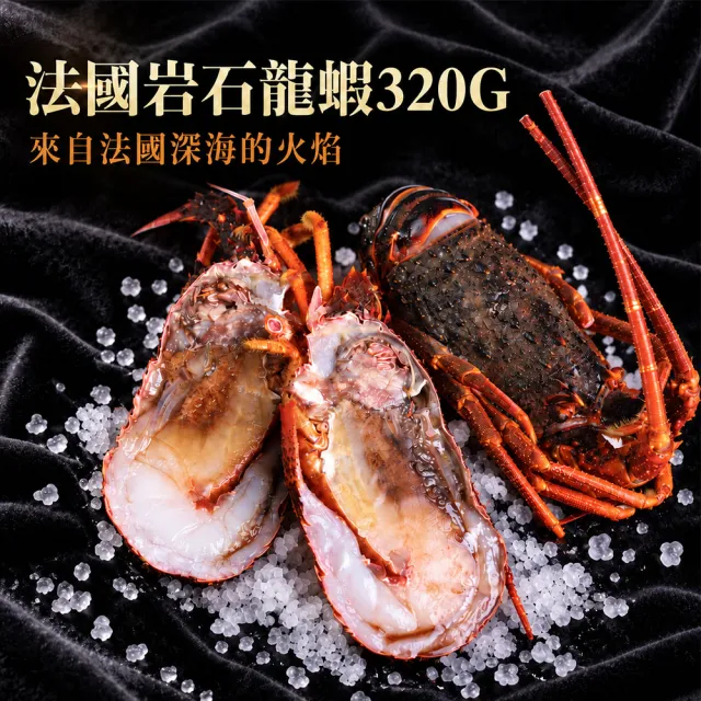 【優鮮配】法國岩石龍蝦X3尾(約320g/尾/船凍/火焰紅龍蝦、岩龍蝦