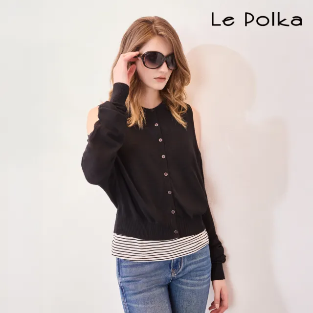 【Le Polka】三穿綁帶針織上衣-2色-女