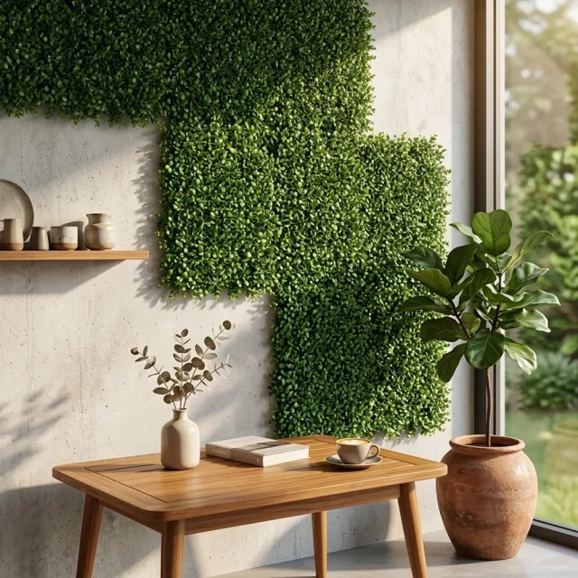 【poko】仿真植物牆 花草牆 尤加利葉 40*60公分  4入組 綠植牆 綠植景觀 室內外仿真草 人工植物 園藝造景