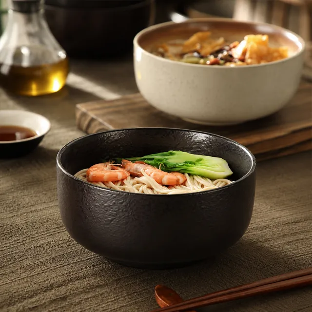 日式陶瓷面碗1200ML可微波 碗 麵碗 拉麵碗 碗公 泡麵碗 帶蓋含勺拉麵碗