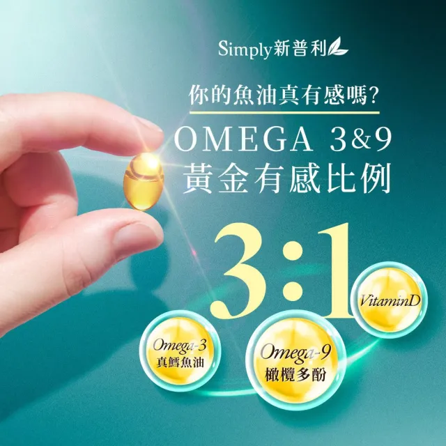 【Simply 新普利】Omega-3平衡魚油60顆 x8盒(林書煒推薦.83%.Omega-9.DHA.EPA.D3.雙11 1111)