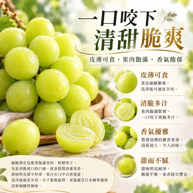【WANG 蔬果】日本長野/山梨縣溫室麝香葡萄10串x1箱(350g/串_原裝箱)