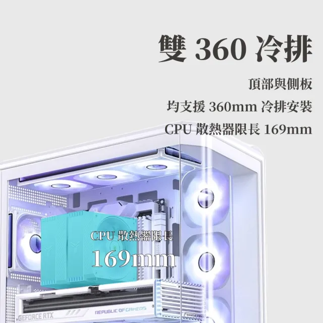 【JONSBO 喬思伯】D400 立體斜切曲面機殼 黑/白(ATX/快拆/雙艙/支援背插/10風扇位/雙360)
