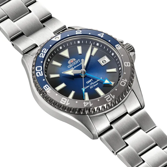 【ORIENT 東方錶】GMT 兩地時間 機械手錶 男錶 限量-RA-BC0005L/42.8nn藍色
