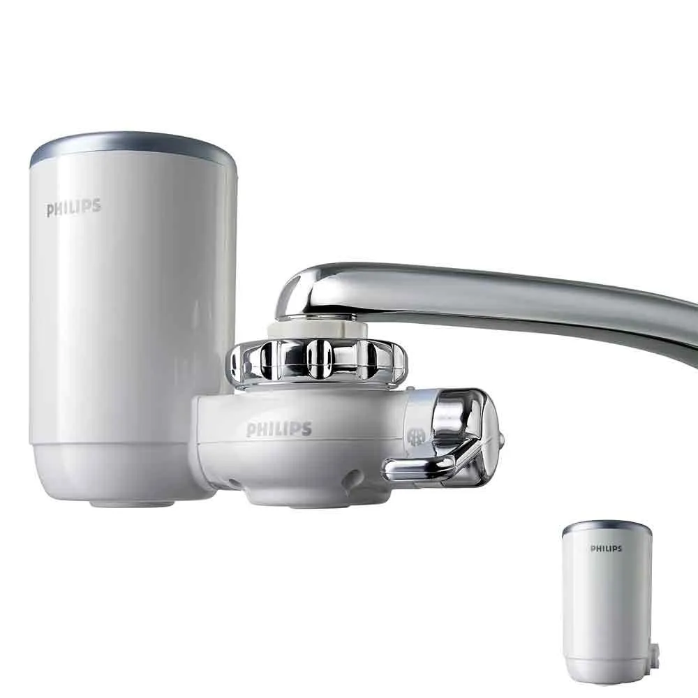 【Philips 飛利浦】日本原裝★5重超濾龍頭式淨水器+濾芯*1共二WP3812+WP3922(龍頭濾水器 廚上淨水)