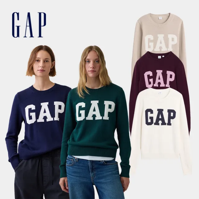 【GAP】Gap Logo圓領毛衣-多色任選(910301)