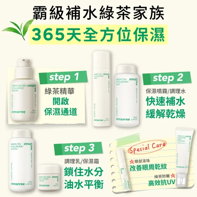【innisfree】綠茶籽玻尿酸保濕霜 50ml