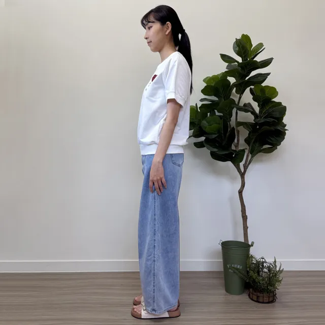 【Hana Mokuba】花木馬日系女裝愛心刺繡鈕扣點綴上衣