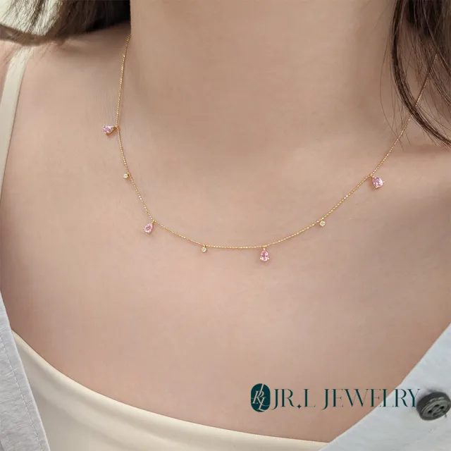 【JR.L JEWELRY】18K金 晨露花園 天然彩色寶石K金項鍊