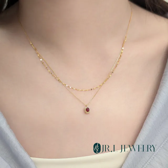 【JR.L JEWELRY】18K金 花漾年華 天然彩色寶石K金項鍊