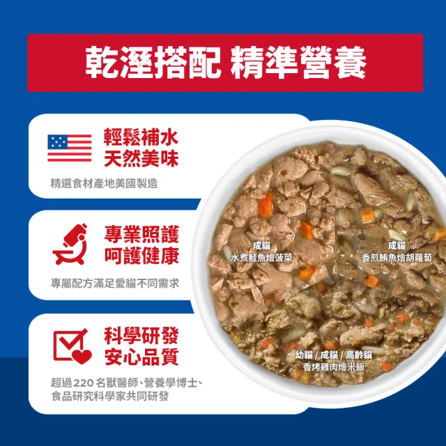 【Hills 希爾思】官方直營 成貓/幼貓/高齡貓 主食罐頭 79公克 24入(貓罐頭/濕糧/貓主食罐/雞肉/鮪魚/鮭魚)