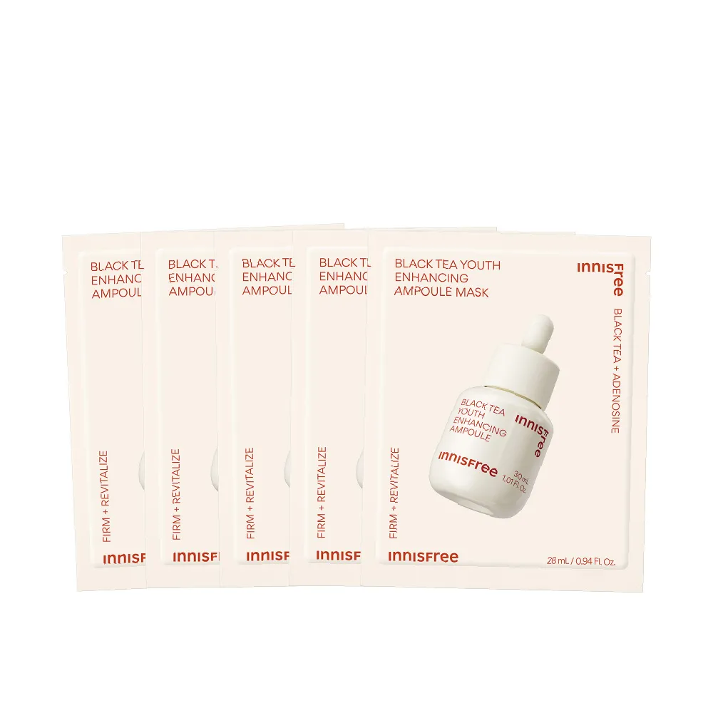【innisfree】紅茶極效修護安瓶面膜5入組(28ml/片)