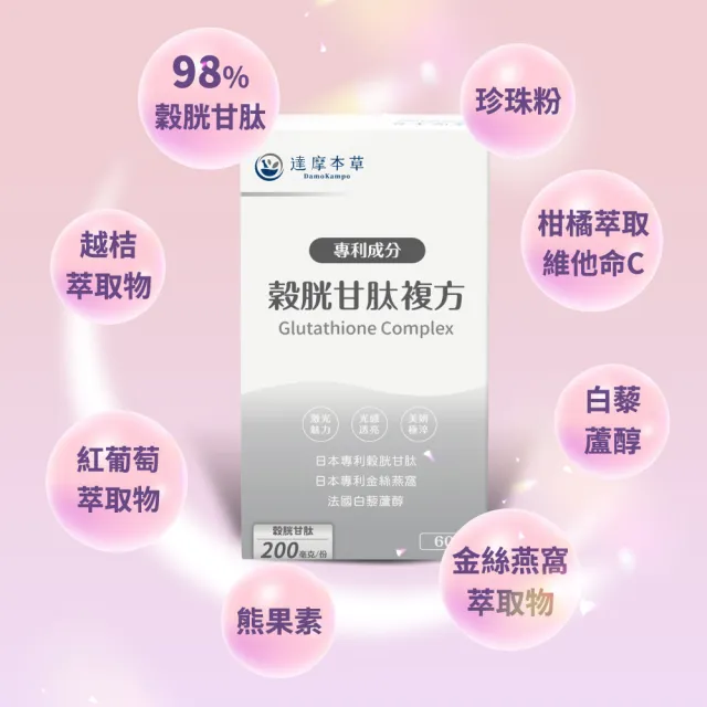 【達摩本草】日本專利穀胱甘肽複方 4入組(60顆/盒)