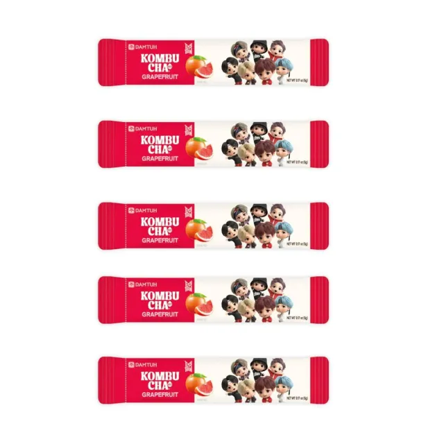 【COTA】TinyTAN inspired by BTS康普茶沖泡粉包Ｘ4盒組 (共40條 葡萄柚/萊姆 口味任選)(內無吊飾)