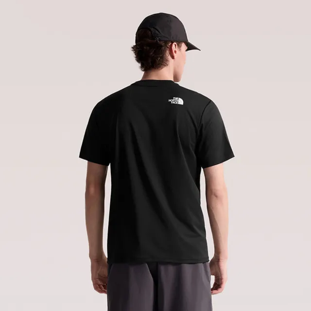 【The North Face】北面男款黑色UPF防曬透氣休閒短袖T恤｜83TOJK3(抗UV/排汗衫)