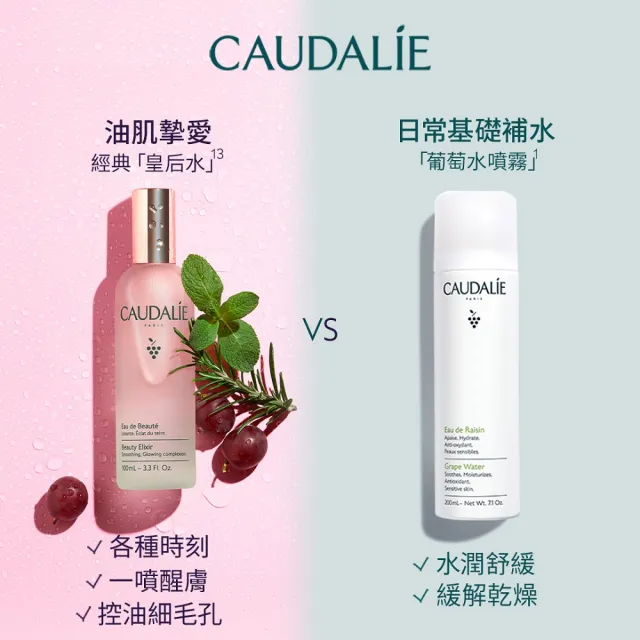 【CAUDALIE 歐緹麗】有機葡萄籽水保濕噴霧 300mlx3