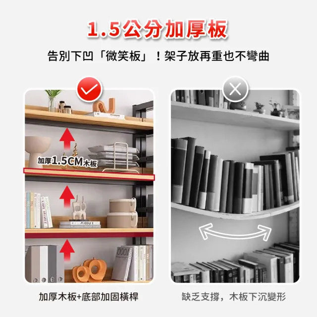 【Ashley House】E1板材-80面寬五層大容量多功能收納置物架層板架 (書架 收納架  展示架)