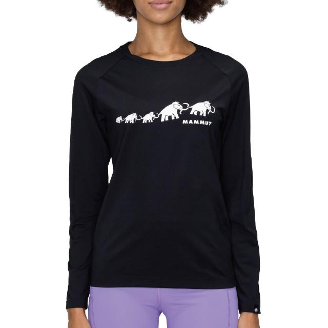【Mammut 長毛象】QD Logo Print LS T AF W 經典LOGO快乾長袖T恤 黑 PRT5 女款 #1016-01040