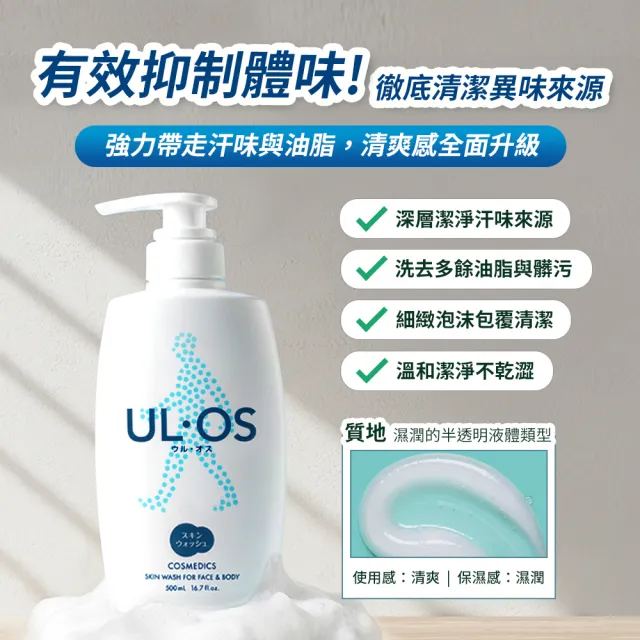 【ULOS】機能淨味沐浴乳 李雅英代言(新版包裝 去味 抑制異味)
