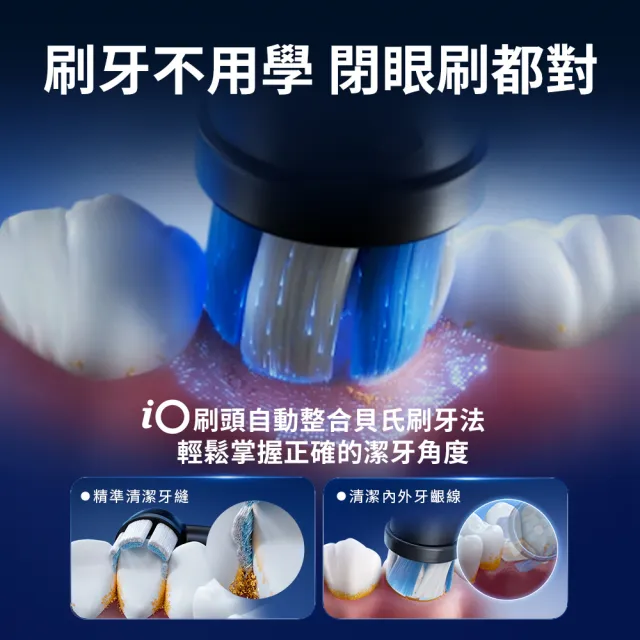 【Oral-B 歐樂B】電動牙刷 iO專用刷頭12入 - (包含固定8支iO清潔刷頭(白))