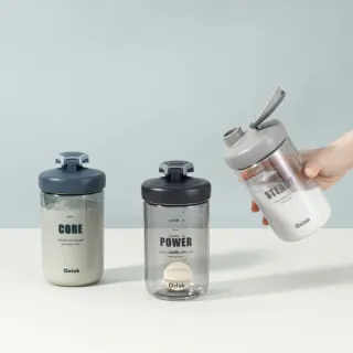 【Oolab 良杯製所】2入組 律動蛋白搖搖杯 500ml(防漏/乳清蛋白/多色任選/攪拌球/健身杯)