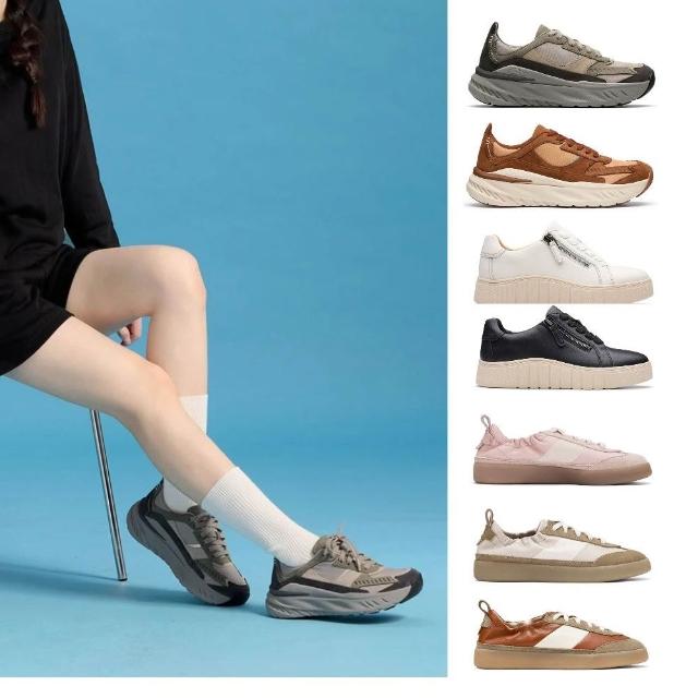 【Clarks】休閒女鞋 休閒鞋/厚底鞋/運動鞋/微風跑