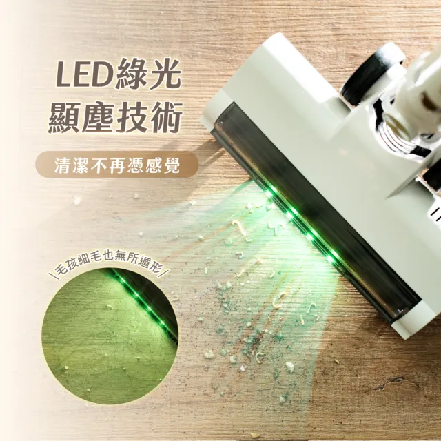 【SANSUI 山水】小白淨|自動集塵無線吸塵器(SVC-P880)綠光顯塵/集塵式/除螨/寵物家庭/強吸力/周年慶
