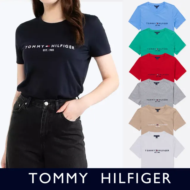 【TOMMY HILFIGER】TOMMY 經典刺繡文字Logo圖案短袖T恤 上衣-女-多色選(百搭舒適/平輸品/短T)（其他規格）