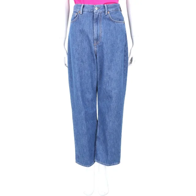 【Acne Studios】淺藍純棉 高腰寬版繭型牛仔褲(瑞典設計 小眾精品)