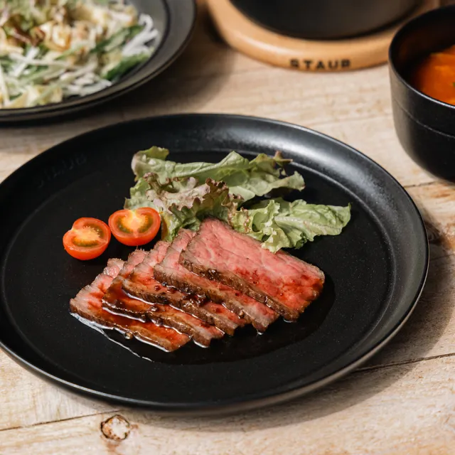 【STAUB】DINING LINE 靜謐黑橢圓陶瓷盤5件組-25/24/22/15x2cm(德國雙人牌集團官方直營)