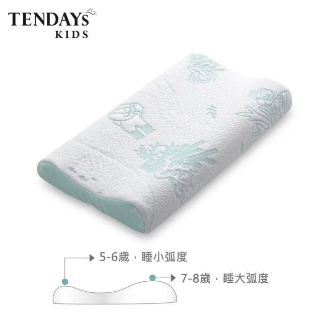 【TENDAYS】珊瑚海兒童護脊枕+專屬枕套 組合(5-8歲 記憶枕)