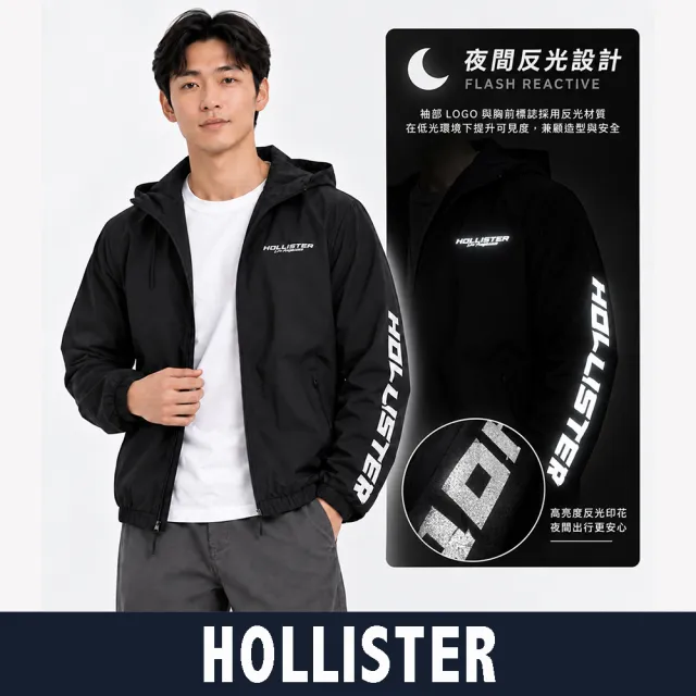 【HOLLISTER Co】HCO 海鷗 文字鋪棉保暖防風防潑水連帽風衣外套-多色選 上衣(舒適百搭/平輸品)