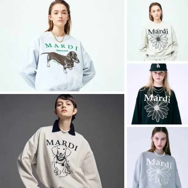 【MARDI MERCREDI】印花大學TEE 多色 經典小雛菊 藍花 純棉 SWEATSHIRT FLOWERMARDI