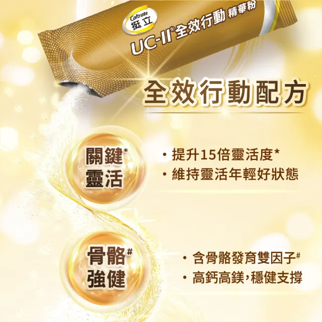 【挺立】UCII全效行動精華粉 3入組(22入/盒-骨骼強健 關鍵靈活 肌肉生長 神經健康 隨身包裝 香草牛奶風味)
