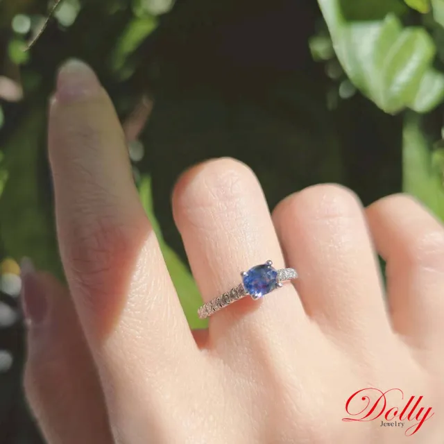 【DOLLY】14K金 無燒斯里蘭卡藍寶石1克拉鑽石戒指-027 高級訂製珠寶 奢華質感 浪漫送禮