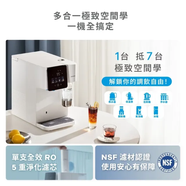 【acerpure】Aqua 冰氣靈 冰溫瞬熱氣泡濾淨飲水機(SW946-40W)_單機組