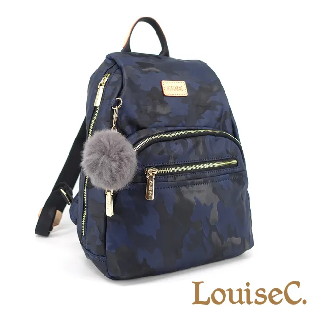 【LouiseC.】雙11 Tree House 牛皮 輕盈尼龍 毛球吊飾收納 手提後背防水包 4色 防盜設計 YS98181