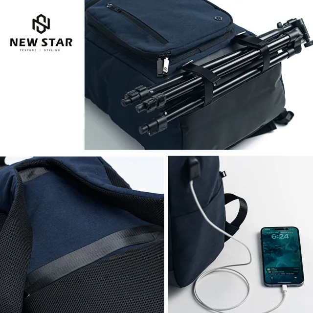 【NEW STAR】時尚機能防水包 多口袋收納後背包包 BK300(筆電包 電腦包 後背包)