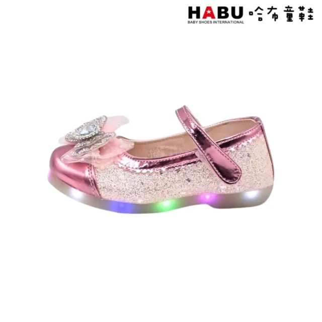【HABU 哈布童鞋】公主燈鞋 公主鞋 娃娃鞋 燈鞋 水晶燈鞋 LED燈鞋-芭蕾舞曲 2351-PI