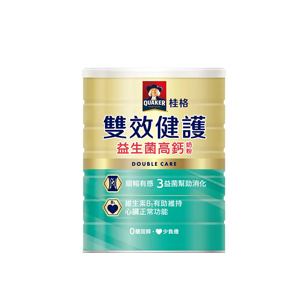 【QUAKER 桂格】雙效健護益生菌高鈣奶粉2000g/罐
