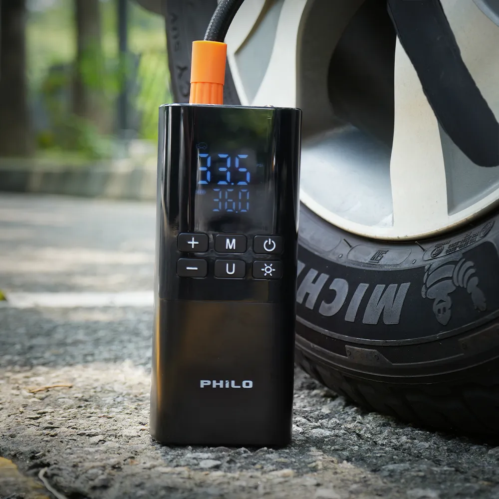 【Philo 飛樂】TP21II代 6000Mah 雙供電 無線電動打氣機-雙數值顯示 (機車打氣機/打氣/充氣機/輪胎打氣機)